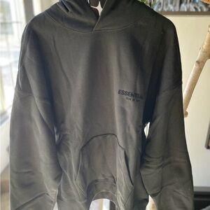 Fear Of God Essentials Hoodie Stretch Limo Black SS22 Size XL Brand New